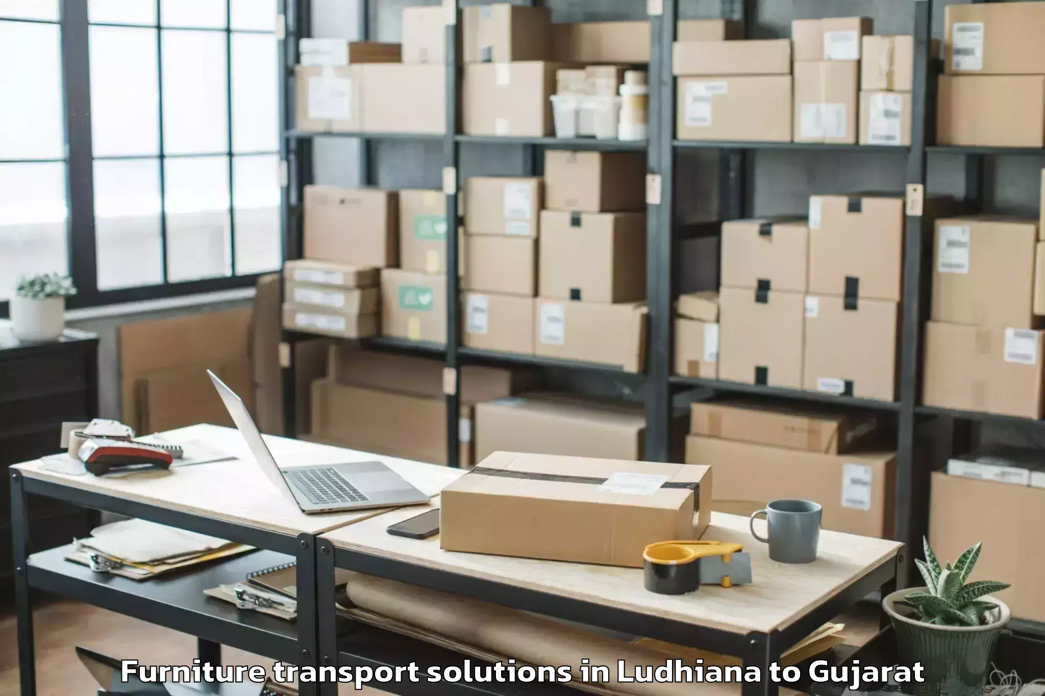 Quality Ludhiana to Delvada Furniture Transport Solutions